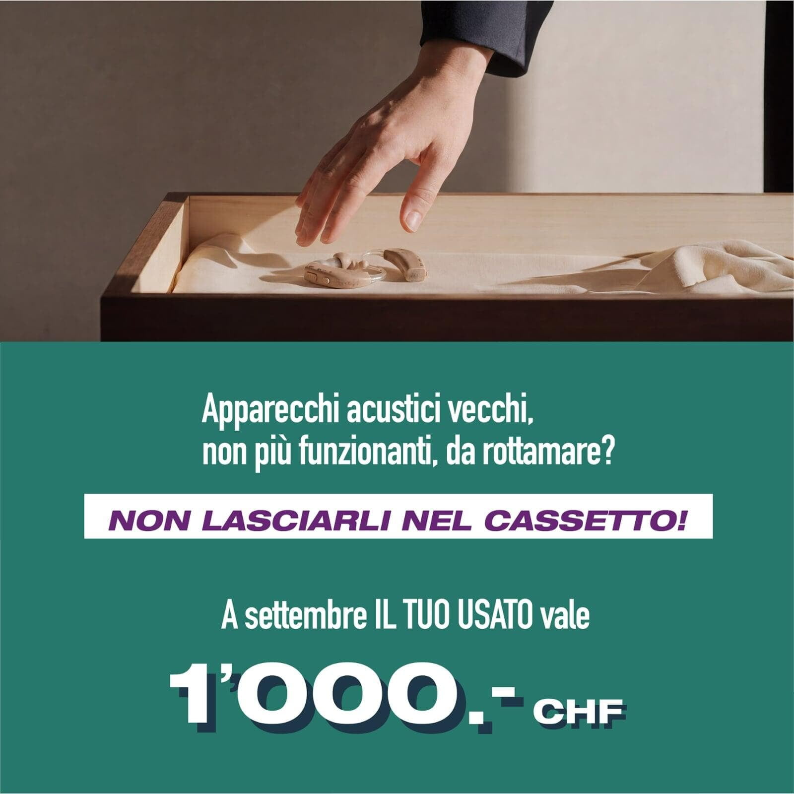 Apparecchi acustici usati: non lasciarli nel cassetto, a settembre valgono 1'000.- CHF